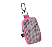 Wiffe Zippered Story Card Holder Pouch, Red | Front Mesh Viewing Pocket, Detachable Clip, Compact Organizer Case Daily Use