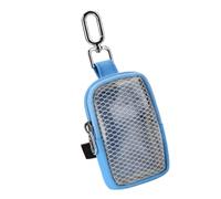 Wiffe Zippered Story Card Holder Pouch, Sk y blue, C | Front Mesh Viewing Pocket, Detachable Clip, Compact Organizer Case Daily Use
