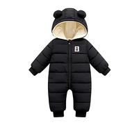 Wifgmjy Baby Snowsuit Winter Hooded Romper, Warm Pramsuit Baby Coat Jumpsuit Zipper Bodysuits Infant Clothes Outfits Boys Girls Warm Faux Fur Hooded Snowsuit Fluffy Set Thermal Winter Coat