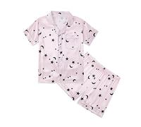 Wifgmjy Girls Pyjamas Kids Silk Pyjamas Girls Boys Short Sleeve Satin PJs Sets Button-Down Silky Nightwear Children Sleepwear Teens Age 4-16 Long Sleeves Sleepwear Unisex PJs 2024 Kids Pjs