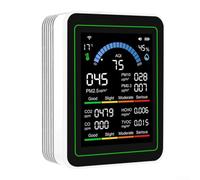 WiFi 10-in-1 Air Quality Monitor with, CO, HCHO, PM2.5/PM1.0/PM10/PM0.3 Detection, Temperature & Humidity Sensor, 2.8-Inch TFT Display(white)
