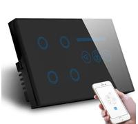 WIFI 4Gang Switch With Fan Dimmer Smart Light Switch Smart Home Products Home Automation Control System (black)