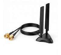 WiFi 6E Antenna Tri-Band 2.4GHz 5GHz 6GHz with Magnetic Base - RP-SMA Gaming Antenna with 6.5ft Extension Cable for Intel AX210 AX200 PCIe NGFF Card, PC Desktop, Wireless Router