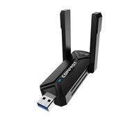 WiFi 7 USB Adapter BE6500 by MMOBIEL - Tri-Band (6/5/2.4GHz) 6452 Mbps Wireless Dongle with USB 3.0 & External Antenna, WPA3, 4K-QAM, Plug & Play - For Windows 11/10/Mac/Linux Desktop PC & Laptop