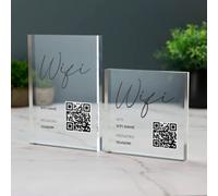 Wifi Acrylic Block Cafe Store Internet Salon Hotel Restaurant Home Personalized Scan Sign with Holder Acrylic Sign Holder Personal Hotel Restaurant Room Office Decoration Signs