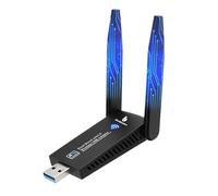 WiFi Adapter for Desktop PC,USB WiFi Adapter,1300Mbps Dual 5Dbi Antennas,Support 2.4G&5G Network,802.11AC Compliant,USB 3.0,Support Win10/8/7/XP, Mac OS/10.9-10.15