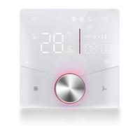 WiFi Air Conditioner Thermostat Smart Programmable Central AC Temperature Controller with LED Panel for Home Office 86x86mm Square or 60mm Round Box Installation (White)