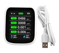 WiFi Air Quality Monitor NDIR Carbon Dioxide & Formaldehyde Detector PM2.5 Meter with for tuya App Real-Time Data