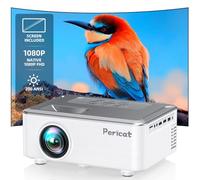 WiFi and Bluetooth Projector, Outdoor Projector with 100 Inch Screen, pericat 200 ANSI 1080P HD Film Projector with Built-in 15W Speaker, Compatible with Smartphone, TV Stick, XBox, USB