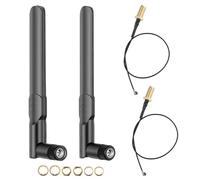 WiFi Antenna 2-Pack, Dual Band 2.4/5/5.8GHz 8dBi RP-SMA Male Antenna | with 25cm U.FL MHF4 to RP-SMA Female Extension Pigtail Cable, for Intel Wireless Network Card, WiFi Adapter & Laptop