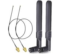WiFi Antenna Kit 2-Pack, Dual Band 2.4GHz 5GHz 5.8GHz 8dBi RP-SMA Male Antenna with 25cm U.FL MHF4 to RP-SMA Female Extension Pigtail Cable for Intel Wireless Network Card, WiFi Adapter & Laptop