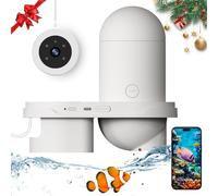 WiFi Automatic Fish Feeder for Aquarium with 2K HD Camera,Smart Auto Fishs Feeder,Fish Food Dispenser, App Control, Timer, USB Charge, Vacation Feeders with 230ml Large Capacity