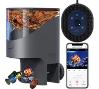 WiFi Automatic Fish Feeder with 2.5K Camera, Anti-Jam Flake & Pellet Dispenser, 2.4/5G App Control Holiday Timer, 200ml Moisture-Proof Auto Fish Tank Feeder for 40L+ Fresh & Saltwater Aquariums