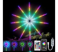 WiFi Bluetooth Smart Fireworks LED Light, Firework LED Lights, Smart Firework LED Lights, USB Firework Strip Lights with Remote and App Control, Color Changing Music Sound Sync Light for Bedroom