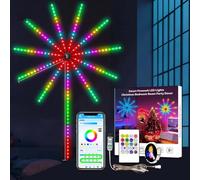WiFi Bluetooth Smart Fireworks LED Light, RGBIC Strip With Remote App Control, Color Changing Music Sound Sync For Party