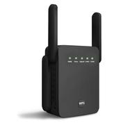 WiFi Booster, 1200Mbps WiFi Range Extender Repeater, Dual Band 5GHz & 2.4GHz Internet Booster with Ethernet Port & 4 Antennas, Ultraxtend Home Wireless Signal Booster, Quick Setup - Black
