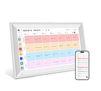 WiFi Cloud Digital Photo Frame 10.1 Inch for iOS and Android, Wooden Digital Photo Frame (Linen + White)