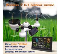 Wifi Colour Digital Weather Station with 7-in-1 Solar-Powered Outdoor Sensor