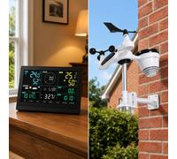 Wifi Colour Digital Weather Station with 7-in-1 Solar-Powered Outdoor Sensor