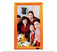 Wifi Digital Photo Frame,IPS Cloud Photo Frame with 16GB Storage,Intelligent Remote Control, Human Body Induction,Auto-rotate (wood 23.8inch)