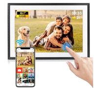 WiFi Digital Picture Frame 10.1 Inch, 32GB Storage Smart Digital Photo Frame IPS HD Touch Screen with Auto-Rotate, Share Photos or Videos Via Frameo App