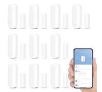 WiFi Door and Window Sensors, Intelligent Window Contact Sensor, Tuya Smart Alarm for Home Security and Smart Home Automation, No Hub Required,Compatible with Alexa Google Assistant (10 Pack)