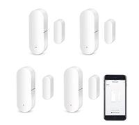 WiFi Door Sensor, Intelligent Window Contact Sensor, Wireless Window Door Sensor Alarm, Compatible with Alexa and Google Assistant, No Hub Required, Batteries Included.4 Pack