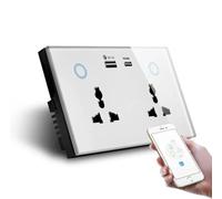 Wifi Double Socket with PD Support Quick Charge USB with Type C (White)