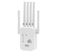 WiFi Extender 6 Antennas, WiFi Extender Booster, WiFi Booster Range Extender up to 2200sq.ft and 50 Devices, Internet Booster, WiFi Repeater with Ethernet Port, UK Plug (NO WPS)