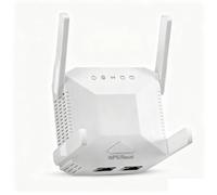 WiFi Extender Booster 1200Mbps Dual Band with 4 Adjustable Antennas | WiFi Repeater with 2 Ethernet Ports, WPS Setup, Connections for up to 45 Devices, plus AP and Wired Connection Options