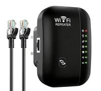 WiFi Extender Booster 2.4GHz WiFi Signal Booster WiFi Repeater Internet Booster 3000 Sq.Ft Indoor 400m Open 45+ Devices Ethernet RJ45 WPS One-Click UK Plug 110V-240V for Home Office TV Game consoles