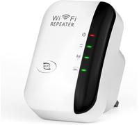 WiFi Extender Booster, 300Mbps WiFi Booster Range Extender for Home, Internet Booster with Ethernet Port, 2.4GHz Wireless Signal Booster, UK Plug, Easy Setup