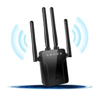 WiFi Extender Booster, Internet Booster with Ethernet Port, 4 Antennas WIFI Booster Range Extender, Wireless Signal Booster Easy Setup