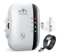 WiFi Extender Booster, WiFi Booster, Internet Repeater with Ethernet Port, Long Range Covers Up to 3000 Sq.ft and 45 Devices, Quick Setup, Broadband Wireless Signal Amplifier for Home