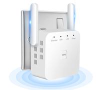 WiFi Extender Booster with Ethernet Port - Plug-In WiFi Booster - WiFi Internet Repeater and Range Extender for Home - Internet Booster, Wireless WiFi Booster (White)