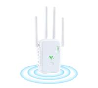 Wifi Extender Booster with Ethernet Port, Wifi Repeater 1200Mbps, 4 Antennas Broadband Internet Booster Dual Band 5GHz/2.4GHz Home WiFi Signal Booster, Repeater/Router/AP Mode, Quick Setup, UK Plug