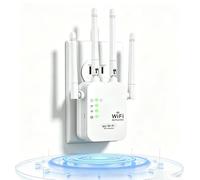 WiFi Extender Signal Booster for Home - 6000 Sq.ft Coverage, WiFi Booster with Ethernet Port for 450+ Devices, Dual Band 2.4G/5G WiFi Repeater Range Extender with 4 Antennas for UK Router (Large)