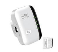 WIFI Extender, WiFi Booster WiFi Repeater 2.4GHz 300Mbps Internet Booster with Ethernet Port Wide coverage Long Range Amplifier with Integrated Antennas LAN Port Quick Setup UK plug White