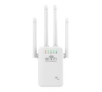 WiFi Extenders Signal Booster 2.4G Wireless Internet Repeater 300Mbps 4 Antenna Long Range With Ethernet Port For Home Wider Coverage(White)