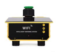 WiFi Garden Irrigation Timer, Solar Powered Smart Watering Timer WiFi Enabled Garden Irrigation Controller With Rain Sensor For Lawn Greenhouse(2 Outlets)