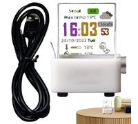 WiFi Hologram Clock | 3.8x3.5x3.5cm Tabletop Decor 3D Photo Display - Effortless Convenience Small Weather Station, Digital Clock Real-Time Display, Desk Decor with GIF Animation & Photo Album