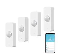 WiFi Motion Sensor, Intelligent Motion Sensor for Home Security, Wireless Motion Sensor with Remote Monitoring App, Voice Command Compatible with Alexa, 4 Pack
