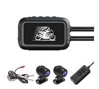 WiFi Motorcycle Dashcam Camera, 3Inch Full HD Dual 1080P 30fps Video Recording, All IP66 Waterproof, Professional Motorbike Driving DVR for Outdoor Cycling, Adventure, Travel (Color : No Screen Versi