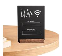 WiFi Password Sign - Business WiFi Board With Wooden Base, WiFii Signage With Wooden Base For Hotel, Acrylic Sign Board | WiFii Signs For Home, Guests, Hosts, Home Commerce Centerpieces Decor