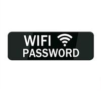 Wifi Password Sign Stickers, 10X3 Inch Acrylic Plaque With Strong Adhesives For Door Office Business Outdoor, White Letters On Black Background