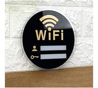 WiFi Password Sign Writable and Erasable Surface, Desk Top or Wall Hang Display for Home, Business, and Guests