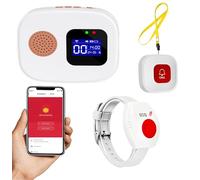 WiFi Personal Alarms Call Button for Elderly Wireless Caregiver Pagers Panic Button Alert System for Patients Seniors