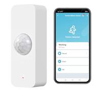 WiFi PIR Motion Sensor: Tuya Smart Motion Detector for Home Security, Wireless Infrared Movement Detector with Remote Monitoring App, Compatible with Alexa Voice Command (1-Pack)