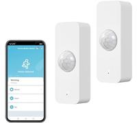 WiFi PIR Motion Sensor: Tuya Smart Motion Detector for Home Security, Wireless Infrared Movement Detector with Remote Monitoring App, Compatible with Alexa Voice Command (2-Pack)