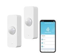 WiFi PIR Motion Sensor: Tuya Smart Motion Detector for Home Security, Wireless Infrared Movement Detector with Remote Monitoring App, Compatible with Alexa Voice Command (2-Pack)